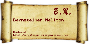 Bernsteiner Meliton névjegykártya